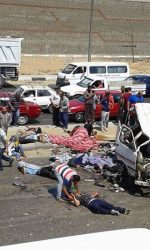 بالصور.. حادث مروري داخل نفق مدينة العبور