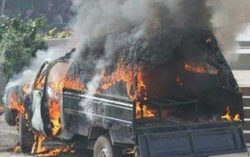 عاجل…انفجار سيارة شرطة بمنطقة التجمع الخامس