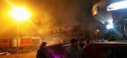 عاجل…السيطره على حريق ضخم اندلع بمغسله مستشفى كفر الشيخ العام