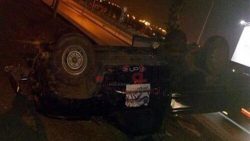 عاجل…انقلاب سيارة على طريق الحامول بكفر الشيخ