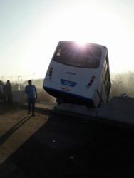 حادث تصادم ثلاثى واصابه 26مواطن على الطريق الدولى الساحلى بكفر الشيخ