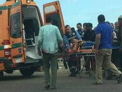 إصابة 7 أشخاص فى حادث تصادم سيارتين بالطريق الدولى بكفر الشيخ