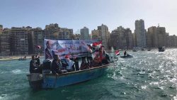 بالصور…مسيرة مائية لتأييد الرئيس عبد الفتاح السيسى باليخوت والمراكب بالاسكندرية