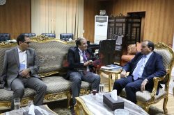 رئيس جامعة بنى سويف يستقبل مندوبي الأكاديمية العربية الافريقية  بدولة ليبيا